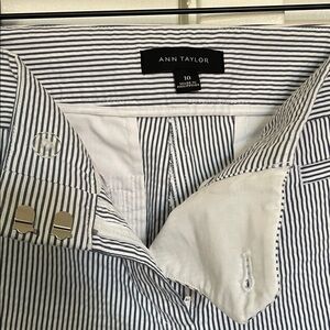 Ann Taylor Navy Pinstripe Cropped Pants